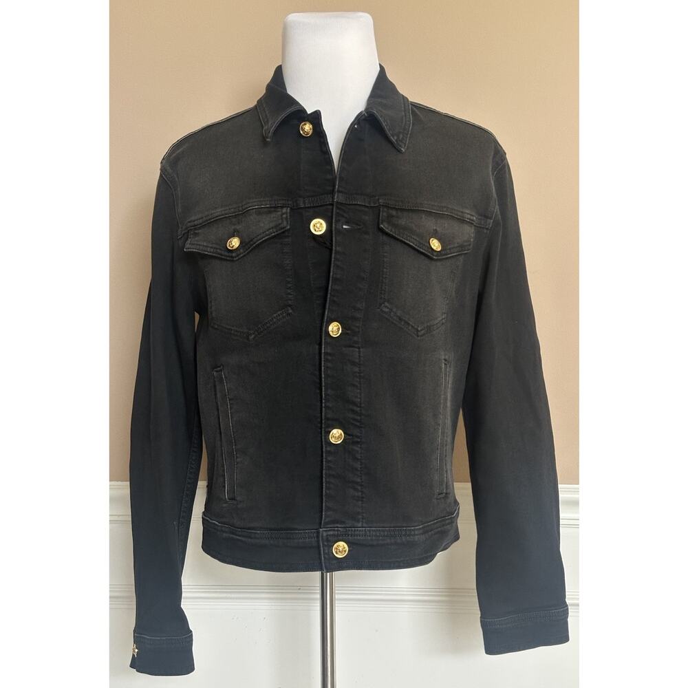 Versace Men’s Blouson Denim Black Stretch Jacket L (50) 1011834 NWT $1650